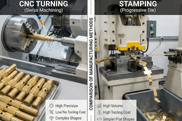 Comparison of Manufacturing Methods (CNC Turning vs. Stamping)