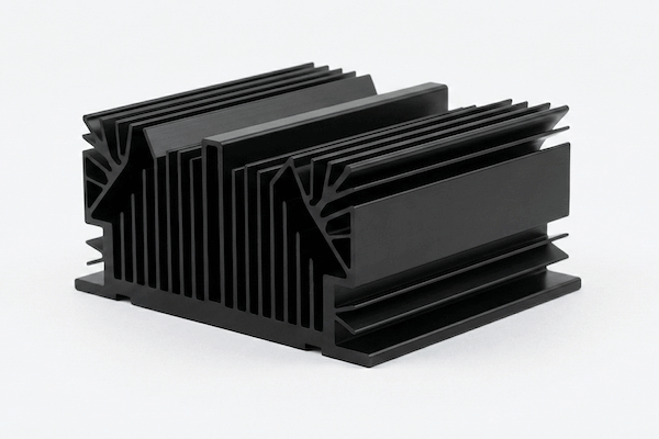 Aluminum CNC Machined Heat Sinks Black Anodizing (Type II)